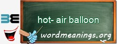 WordMeaning blackboard for hot-air balloon